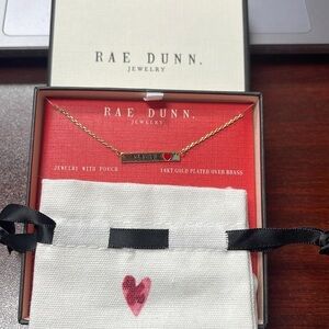Rae Dunn Be Mine Gold Necklace with Pouch
